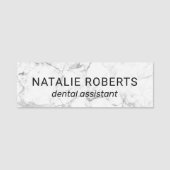 Zahnarzt, moderner Zahnarzt aus weißem Marmor Namensschild (Vorderseite)