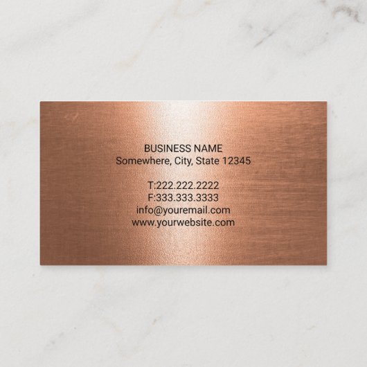 Zahnarzt Modernes 3D-Zahnbüro-Logo Kupfer Zahnpfle Visitenkarte (Rückseite)