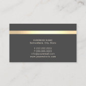 Zahnarzt Modernes Gold Streifen Dunkelgrau Zahnpfl Visitenkarte (Rückseite)