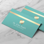 Zahnarzt Modernes Gold Streifen Türkis Zahnpflege Visitenkarte<br><div class="desc">Dentist Moderne Gold Stripe Türkis Dental Office Business Cards.</div>