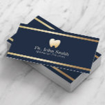 Zahnarzt Modernes Gold Strip Navy Blue Dental Offi Visitenkarte<br><div class="desc">Dentist moderne Gold Stripe Navy Blue Dental Office Business Cards.</div>