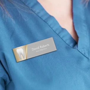 Zahnarzt-modernes Gold u. grauer Zahnarzthelfer Namenschild