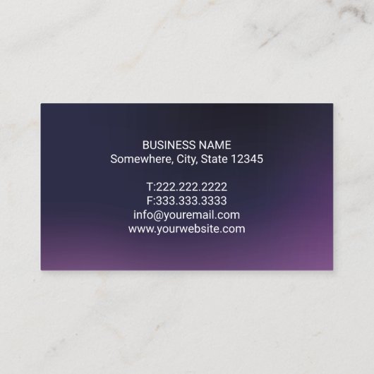 Zahnarzt Modernes Lila Zahnarztbüro Visitenkarte (Rückseite)