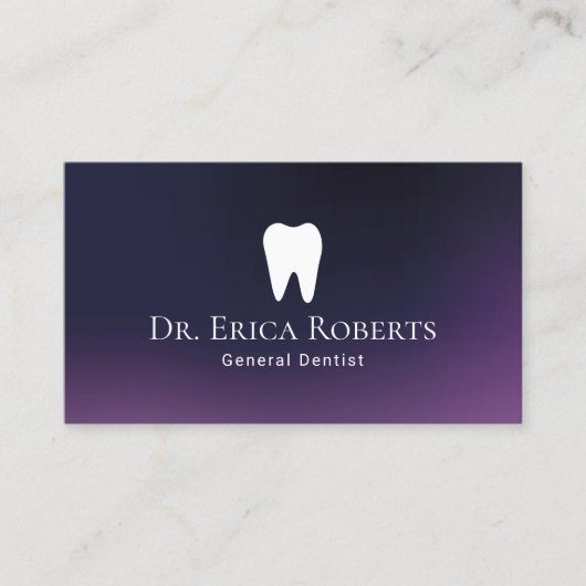 Zahnarzt Modernes Lila Zahnarztbüro Visitenkarte (Vorderseite)