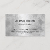 Zahnarzt Modernes Navy Blue & Silver Dental Office Visitenkarte (Rückseite)