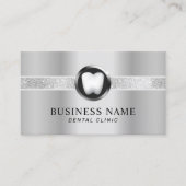 Zahnarzt Modernes Silbermetall Luxus Zahnarztbüro Visitenkarte (Vorderseite)