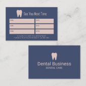 Zahnarzt Nayv & Pink Zahnpflege Ernennung Terminkarte (Vorne/Hinten)