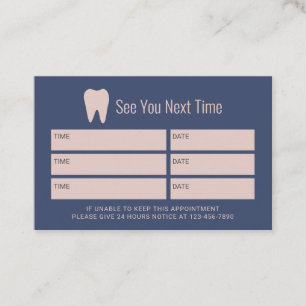 Zahnarzt Nayv & Pink Zahnpflege Ernennung Terminkarte