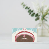 Zahnarzt Niedlicher Cartoon Kinder Visitenkarte (Stehend Vorderseite)