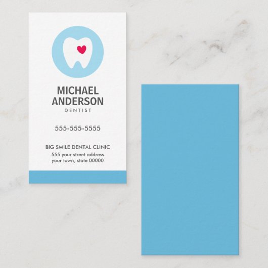 Zahnarzt oder Zahnarztklinik / Assistentin, modern Visitenkarte (Vorne/Hinten)