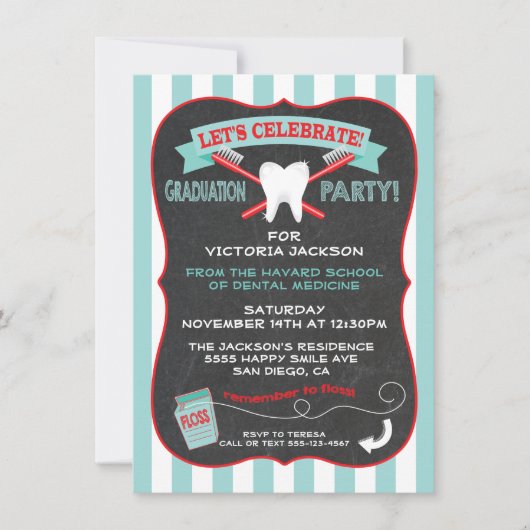 Zahnarzt oder Zahnhygieniker Graduiertengruppe Einladung (Vorderseite)