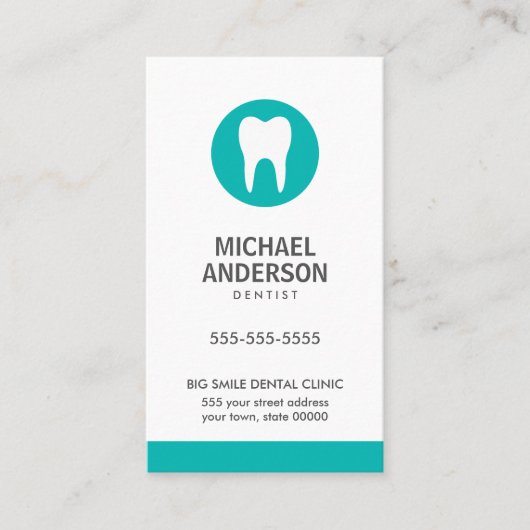 Zahnarzt oder Zahnklinik / Assistentin, modern aqu Visitenkarte (Vorderseite)