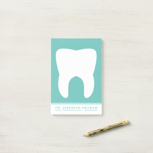 Zahnarzt Personal| Berufliches Aquamarines Grün Post-it Klebezettel (Auf Schreibtisch)
