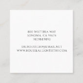 Zahnarzt Quadratische Visitenkarte (Rückseite)