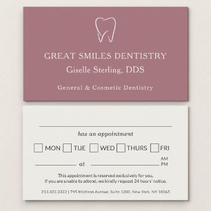 Zahnarzt Rosa Zahn Dental Termin Visitenkarte