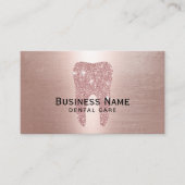 Zahnarzt Rose Gold Glitzer Tooth Metallic Dental Terminkarte (Vorderseite)