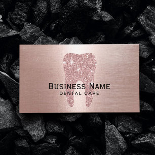 Zahnarzt Rose Gold Glitzer Tooth Metallic Dental Terminkarte