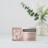 Zahnarzt Rose Gold Glitzer Zahn Wasserfluss Zahnst Terminkarte (Stehend Vorderseite)
