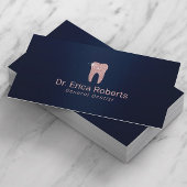 Zahnarzt Rose Gold Tooth Navy Blue Dental Care Visitenkarte