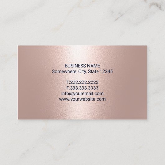 Zahnarzt Rose Gold Tooth Navy Blue Dental Care Visitenkarte (Rückseite)