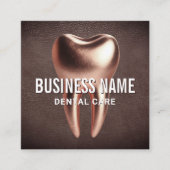 Zahnarzt Rose Goldener Stand Elegante Zahnklinik Quadratische Visitenkarte (Vorderseite)