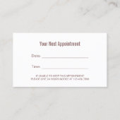 Zahnarzt Rose Terminkarte (Rückseite)