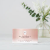 Zahnarzt Rose Terminkarte (Stehend Vorderseite)