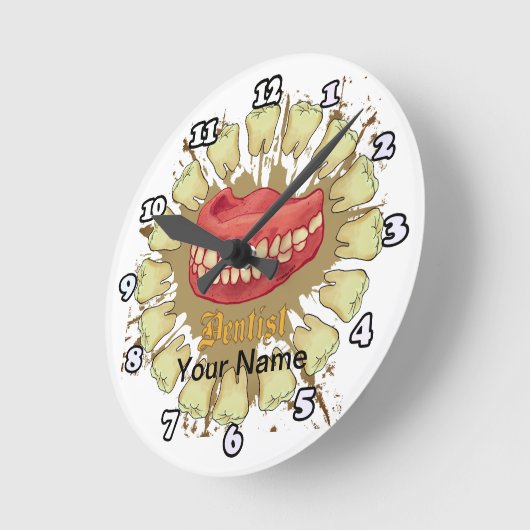 Zahnarzt Runde Wanduhr (Winkel)