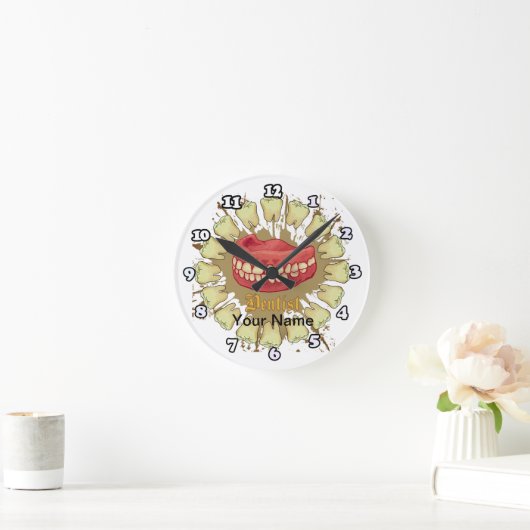 Zahnarzt Runde Wanduhr (Zuhause)