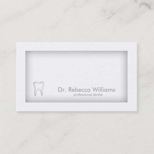 Zahnarzt-Schattenkarte für graue Grenzen Visitenkarte (Vorderseite)