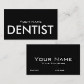 Zahnarzt, Schwarz-weißer Chic Visitenkarte (Vorne/Hinten)