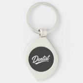 Zahnarzt-Script-Typografie-Kaffeetasse-Geschenk Schlüsselanhänger (Vorderseite)