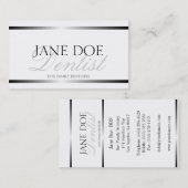 Zahnarzt-silbernes metallisches Skript Visitenkarte (Vorne/Hinten)