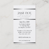 Zahnarzt-silbernes metallisches Skript Visitenkarte (Rückseite)