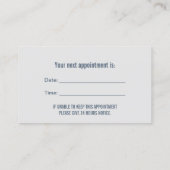 Zahnarzt Silver & Dusty Blue Zahnerstellung Terminkarte (Rückseite)
