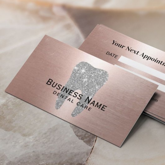 Zahnarzt Silver Glitzer Zahnzahnärztliche Rose Gol Terminkarte