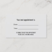 Zahnarzt Silver Strip Navy Blue Dental Care Terminkarte (Rückseite)