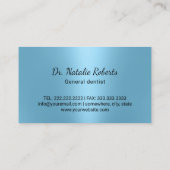Zahnarzt Smile Tooth Modernes Light Blue Zahnpfleg Visitenkarte (Rückseite)