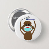 Zahnarzt-Socken-Affe-Shirts und Button (Vorne & Hinten)
