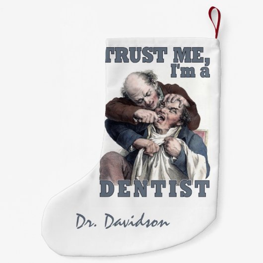 ZAHNARZT-Spaß-individueller Name WeihnachtsStrumpf Kleiner Weihnachtsstrumpf (Rückseite)