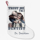 ZAHNARZT-Spaß-individueller Name WeihnachtsStrumpf Kleiner Weihnachtsstrumpf (Vorderseite)