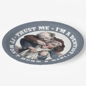 ZAHNARZT-Spaß-Papier-Teller Pappteller (Schrägansicht)