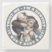 ZAHNARZT-Spaß-Stein-Untersetzer Steinuntersetzer (Vorderseite)