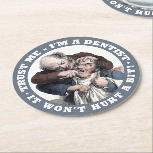 ZAHNARZT-Spaß-Untersetzer Runder Pappuntersetzer