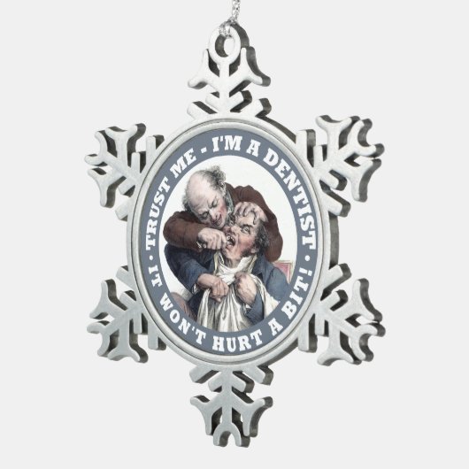 ZAHNARZT-Spaßverzierungen Schneeflocken Zinn-Ornament (Rechts)