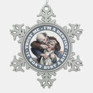 ZAHNARZT-Spaßverzierungen Schneeflocken Zinn-Ornament