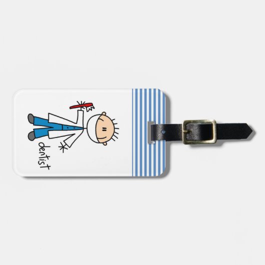 Zahnarzt-Strichmännchen Gepäckanhänger (Vorderseite horizontal)