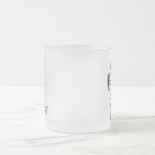 Zahnarzt-Strichmännchen Mattglastasse (Mittel)