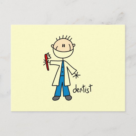 Zahnarzt-Strichmännchen Postkarte (Vorderseite)
