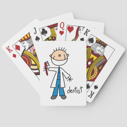 Zahnarzt-Strichmännchen Spielkarten (Rückseite)